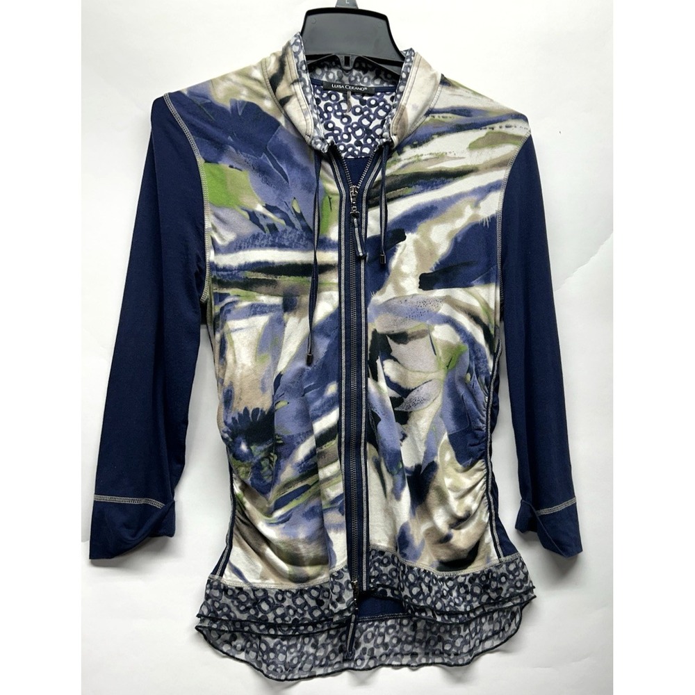 Luisa Cerano Floral Print Evening Small Jacket Full Zip (I3)